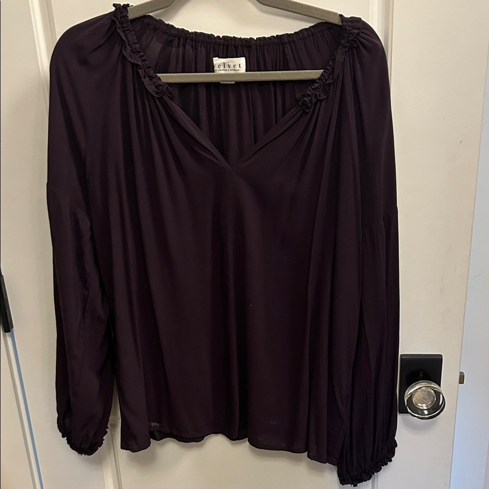 Velvet by Graham & Spencer Women's Dark Purple Blouse